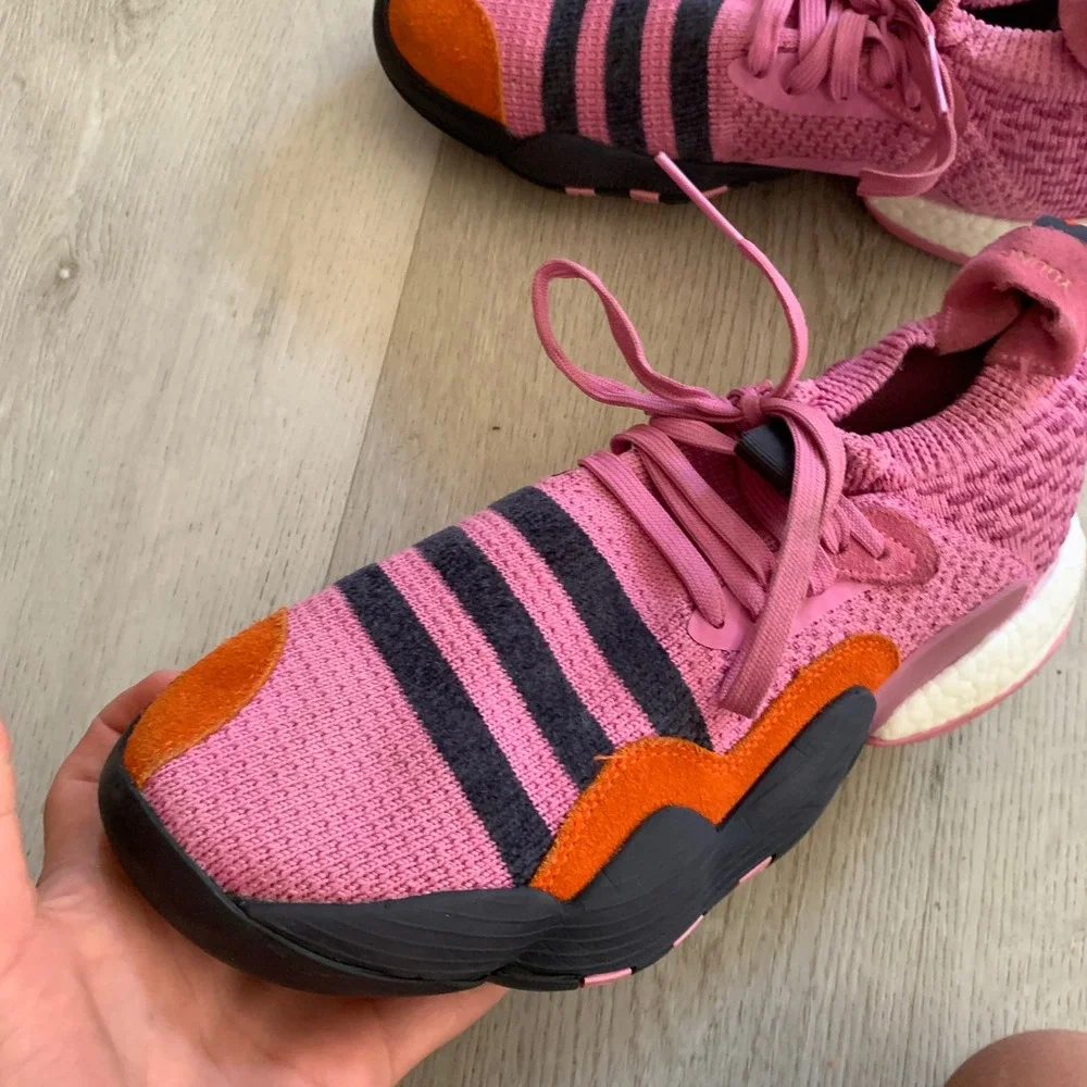 Adidas Trae Young 1 Pink Orange Black Primeknit Basketball Shoes Sneakers 9.5
